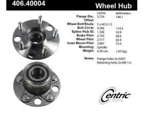 Centric C-Tek Standard Hub and Bearing Assembly 406.40004E