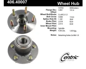 Centric C-Tek Standard Hub and Bearing Assembly 406.40007E