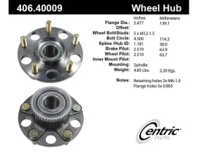Centric C-Tek Standard Hub and Bearing Assembly 406.40009E
