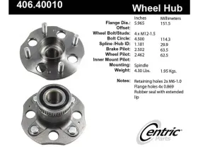 Centric C-Tek Standard Hub and Bearing Assembly; With ABS 406.40010E