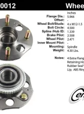 Centric C-Tek Standard Hub and Bearing Assembly; With ABS 406.40012E                                     - 406.40012E - Image 5