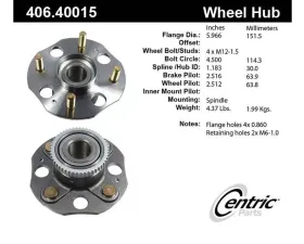 Centric C-Tek Standard Hub and Bearing Assembly; With ABS 406.40015E