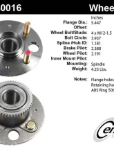 Centric C-Tek Standard Hub and Bearing Assembly; With ABS 406.40016E                                     - 406.40016E - Image 5