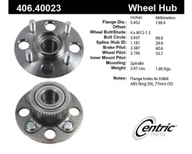Centric C-Tek Standard Hub and Bearing Assembly; With ABS 406.40023E