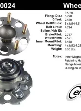 Centric C-Tek Standard Hub and Bearing Assembly; With ABS 406.40024E                                     - 406.40024E - Image 5
