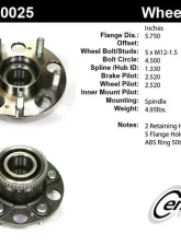 Centric C-Tek Standard Hub and Bearing Assembly; With ABS 406.40025E                                     - 406.40025E - Image 5