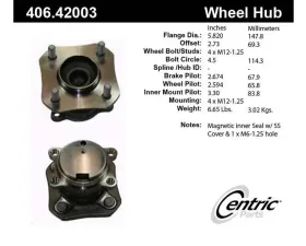 Centric C-Tek Standard Hub and Bearing Assembly; With ABS 406.42003E