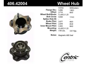 Centric C-Tek Standard Hub and Bearing Assembly; With ABS 406.42004E