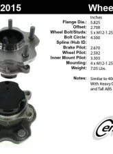 Centric Premium Hub and Bearing Assembly; With ABS 406.42015                                     - 406.42015 - Image 2