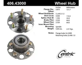 Centric C-Tek Standard Hub and Bearing Assembly 406.43000E