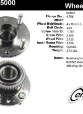 Centric C-Tek Standard Hub and Bearing Assembly; With ABS 406.45000E                                     - 406.45000E - Image 5