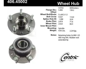 Centric C-Tek Standard Hub and Bearing Assembly; With ABS 406.45002E