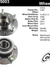 Centric C-Tek Standard Hub and Bearing Assembly; With ABS 406.45003E                                     - 406.45003E - Image 5