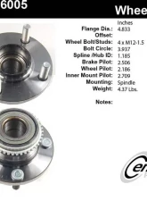 Centric C-Tek Standard Hub and Bearing Assembly; With ABS Tone Ring 406.46005E                                     - 406.46005E - Image 5