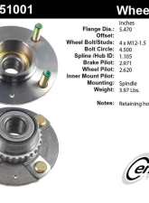 Centric C-Tek Standard Hub and Bearing Assembly; With ABS Tone Ring 406.51001E                                     - 406.51001E - Image 5