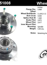 Centric C-Tek Standard Hub and Bearing Assembly; With ABS Tone Ring 406.51008E                                     - 406.51008E - Image 5