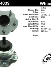 Centric Premium Hub and Bearing Assembly; With Integral ABS 407.44039                                     - 407.44039 - Image 4