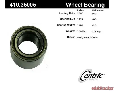 Centric Premium Wheel Bearing and Race Set 410.35005 - 410.35005