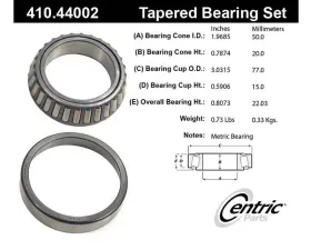 Centric C-Tek Standard Wheel Bearing and Race Set 410.44002E