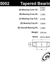 Centric C-Tek Standard Wheel Bearing and Race Set 410.75002E                                     - 410.75002E - Image 2