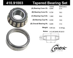 Centric C-Tek Standard Wheel Bearing and Race Set 410.91003E