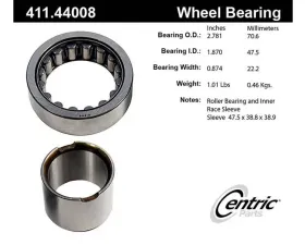 Centric Premium Axle Shaft Bearing Assembly Single Row 411.44008