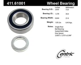 Centric C-Tek Standard Axle Shaft Bearing Assembly Single Row 411.61001E