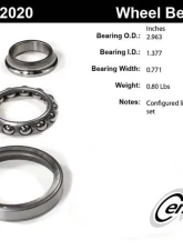Centric C-Tek Standard Axle Shaft Bearing Assembly Single Row 411.62020E                                     - 411.62020E - Image 2