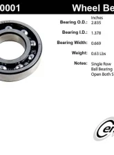 Centric C-Tek Standard Axle Shaft Bearing Assembly Single Row 411.90001E                                     - 411.90001E - Image 2