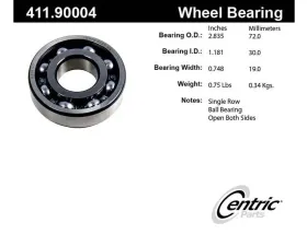 Centric C-Tek Standard Axle Shaft Bearing Assembly Single Row 411.90004E
