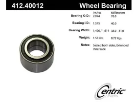 Centric Premium Double Row Wheel Bearing 412.40012