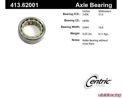 Centric Premium Axle Shaft Bearing 413.62001 - 413.62001