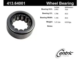 Centric Premium Axle Shaft Bearing 413.64001