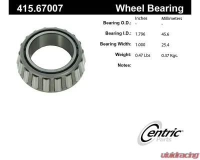 Centric Premium Bearing Cone 415.67007 - 415.67007