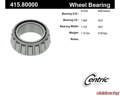 Centric Premium Bearing Cone 415.80000 - 415.80000