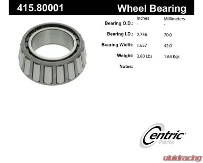 Centric Premium Bearing Cone 415.80001 - 415.80001