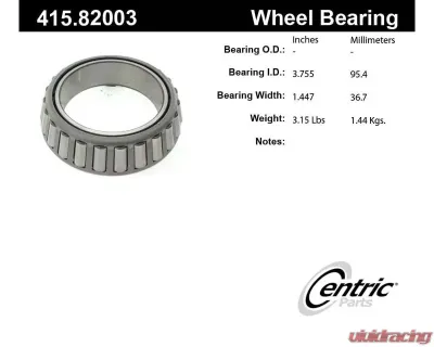 Centric Premium Bearing Cone 415.82003 - 415.82003