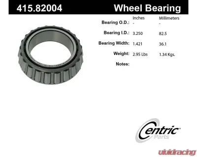Centric Premium Bearing Cone 415.82004 - 415.82004