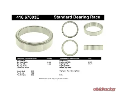 Centric C-Tek Standard Bearing Race 416.67003E - 416.67003E