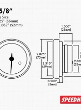SpeedHut Oil Pressure Gauge 100 psi 2-5/8" w/ Warning JDM Datsun Z Series                                     - GR2-150-DATZ - Image 2