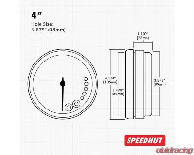 SpeedHut Diesel Tachometer 6K RPM Shift-Light 4 - GR4-152