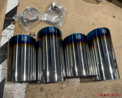ARMYTRIX Quad Blue Coated Exhaust Tips for LXRCF Kit CLEARANCE - 2XS38B+2xS40B