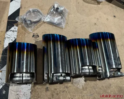 ARMYTRIX Quad Blue Coated Exhaust Tips for LXRCF Kit CLEARANCE - 2XS38B+2xS40B