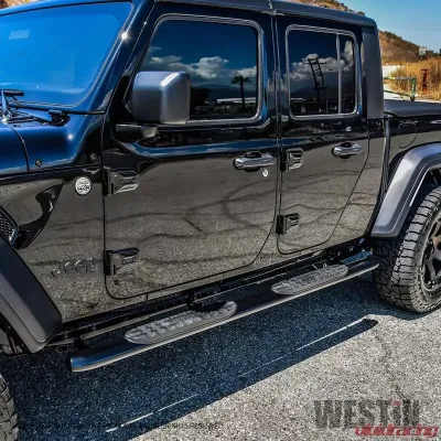Westin Automotive PRO TRAXX 4 Oval Nerf Step Bars Black Steel for Jeep Gladiator 2020-2022 - 21-24165