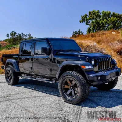 Westin Automotive PRO TRAXX 5 Oval Nerf Step Bars for Jeep Gladiator 2020-2022, Black Steel - 21-54165