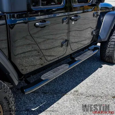 Westin Automotive PRO TRAXX 5 Oval Nerf Step Bars for Jeep Gladiator 2020-2022, Black Steel - 21-54165