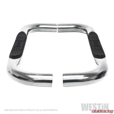 Westin Automotive E-Series 3 Round Nerf Step Bars, Polished Stainless Steel, 2019-2022 Chevy Silverado & GMC Sierra - 23-4110