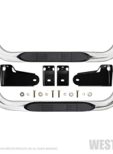 Westin Automotive E-Series 3 Round Nerf Step Bars, Polished Stainless Steel, 2019-2022 Chevy Silverado & GMC Sierra                                     - 23-4110 - Image 5