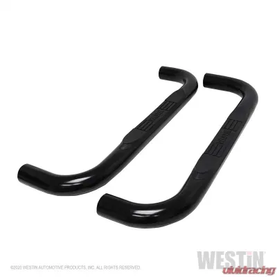 Westin Automotive E-Series 3 Round Nerf Step Bars, Black Steel, 2019-2022 Chevy Silverado, GMC Sierra - 23-4115