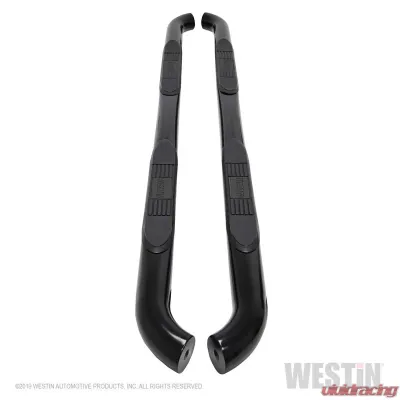 Westin Automotive E-Series 3 Round Nerf Step Bars for Ford Ranger 2019-2021, Black Steel - 23-4155